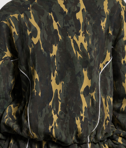 Sweat-shirt à capuche oversize pour homme, imprimé camouflage, avec détails contrastants, style streetwear, coupe ample, en molleton de coton premium, décontracté, OEM - Product Image 5
