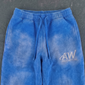 Askar Wear Ind กางเกงวอร์มผู้ชายสีฟ้าลายมัดย้อมเอวยางยืดมีเชือกผูกผ้าฟลีซแบบลำลองสไตล์ฤดูใบไม้ร่วง - Product Image 3