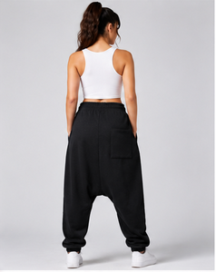 Pantalon de survêtement ample pour homme, style streetwear décontracté, en molleton doux, avec entrejambe abattu, broderie personnalisée et taille élastique - Product Image 6