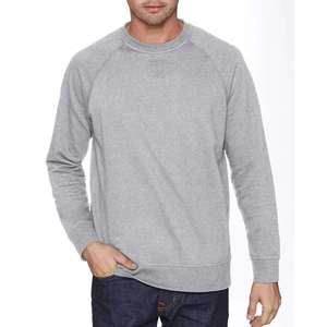 Suéter de Punto para Hombre, Cuello Redondo, Manga Raglán, Color Gris, Corte Regular, Color Sólido, Algodón, Informal, Otoño, Manga Larga - Product Image 1