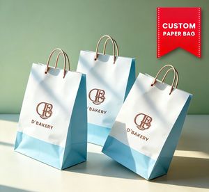 Sacs en papier pour boulangerie sur mesure, sacs en papier kraft imprimés pour la livraison de nourriture, sacs en papier pour boulangerie avec design personnalisé - Product Image 1