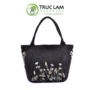 Wholesale Travel Bag <b>Large</b> Suede Bag with Hand-sewn Glass <b>Bead</b> Flower and Grass Patterns High Quality Eco-friendly Material - Product Image 1
