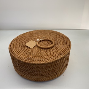 Plateau rond en rotin naturel fait à la main avec couvercle à nombreux compartiments pour ranger les bonbons petits objets Boîtes de rangement pour la maison du Vietnam - Product Image 4