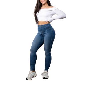 Jeans pour femmes taille haute, coupe skinny, grande taille, respirants, écologiques, pour la gym et l'entraînement, grande élasticité, export BD - Product Image 1