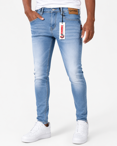 Jeans de Mezclilla para Hombre Fly Humble, Corte Regular, Transpirables, Ligeros, Lavado a la Piedra, Cintura Media, Azul Sólido, Estilo Formal, para Verano - Product Image 3