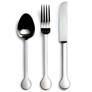 Stainless Steel Designer Flat Silver Matt Look Handle New Hot <b>Sale</b> Stainless Steel Spoon <b>Knife</b> Fork Cutlery <b>Set</b> - Product Image 4