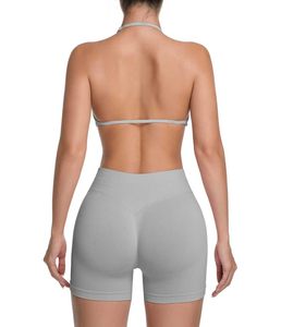 Tank Top Matching Yoga Sets Two Piece Workout Sets For Women Breathable Spandex High Waist <b>Booty</b> Lifting Shorts Gym Yoga Active - Product Image 2