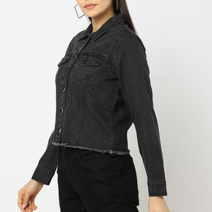 Custom Women Denim Jacket Oversized Vintage Washed Casual Streetwear Button Up Jean Jacket for Spring Autumn Fashion - Product Image 4