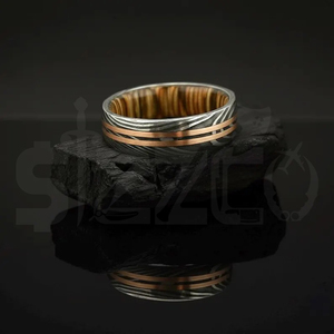 Hot Selling Handmade Copper Damascus Steel <b>Ring</b> for <b>Men</b> Women Wedding Band Fashion Party <b>Ring</b> Custom Latest Design OEM Supplier - Product Image 3