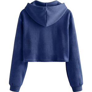 Hoodie court personnalisé pour femme en molleton doux à manches longues – Fabricant OEM/ODM, vente en gros, vêtements à marque privée - Product Image 2