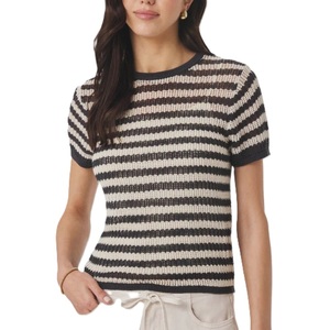 Women's Short Sleeve <b>Pullover</b> <b>Sweater</b> Fashion Knitted Ladies' Round Neck Knitwear for Winter Casual Style Girl's Clothing - Product Image 1