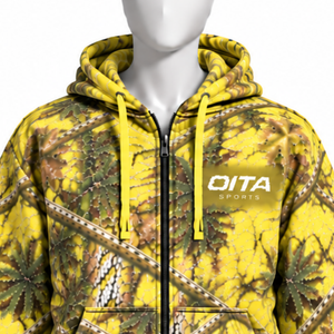 Yellow Winter <b>Zip</b> <b>Hoodie</b> Mens Casual Outdoor Drawstring Front <b>Pockets</b> Warm Fleece Quick Dry Breathable Everyday Streetwear - Product Image 3