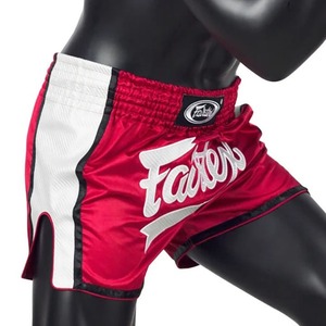 Shorts de boxe Fairtex rouge et blanc avec logo, vêtements d'entraînement pour arts martiaux pour hommes, polyester extensible, unisexe adulte - Product Image 4