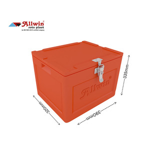 Alwin Plastic Cooler <b>Box</b> Rectangle Insulated Outdoor <b>Camping</b> Classic Style Red PP Material - Product Image 2