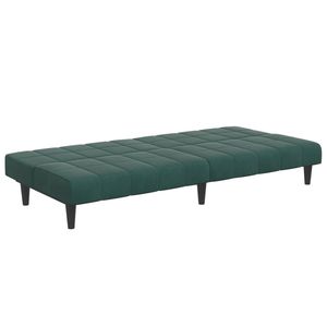 Canapé-lit pliable 2 places en velours vert foncé et bois, nouveau design avec matériau plastique - Product Image 5