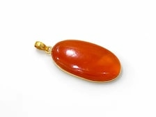 Natural Carnelian Oval Classic Wedding Pendant Gold Plated Silver Stone <b>Charm</b> Bezel Setting Women Orange Cabochon Handmade Your - Product Image 3