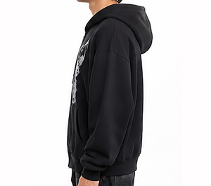 Sweat-shirt à capuche en coton premium pour homme, de luxe, blanc, taille XL, style décontracté urbain, à porter tous les jours, streetwear - Product Image 3