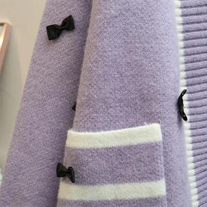 Design Your Custom Logos Premium Quality V-Neck Knitted Wool/Cashmere Anti-Pilling Casual <b>Cardigans</b> <b>Sweaters</b> for Women - Product Image 3