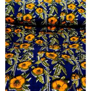 Tissu en coton 100% tissé, imprimé au bloc, écologique, respirant, séchage rapide, léger, style croisé, pour vêtements, du Rajasthan - Product Image 5