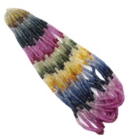 Émeraude naturelle, rubis, perles de pierre gemme de saphir perles de rondelle à facettes multicolores
