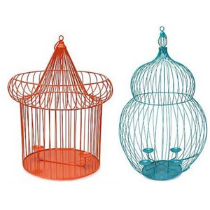 Cage à oiseaux en fil d'acier, finition peinte, suspendable, décorative, ronde, pour usage intérieur, style moderne, petite taille - Product Image 1