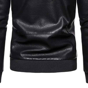 Most Hot Selling Custom Design Breathable Vintage Genuine <b>Sheepskin</b> Leather Men's Black Classic Fashion Varsity Leather <b>Jacket</b> - Product Image 3
