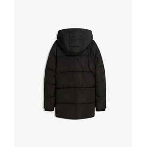 Chaqueta de plumón negra personalizada al por mayor para mujer, abrigo largo cálido de invierno, parka con capucha, aislada, para exteriores, estilo urbano, OEM - Product Image 2