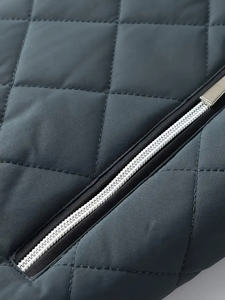 OEM Custom Men's Diamond Quilted Bomber Jacket Fleece Lined Stand Collar Winter Warm <b>Padded</b> Jacket Outdoor Casual Windproof Coat - Product Image 5