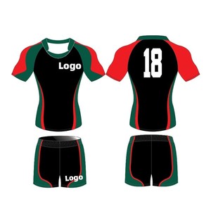 Conjunto de Camiseta de Rugby Sublimada Personalizada, Blanca y Azul, Cuello Redondo, Manga Corta, Secado Rápido, Transpirable, Ecológica, Cintura Elástica, para Adultos - Product Image 2