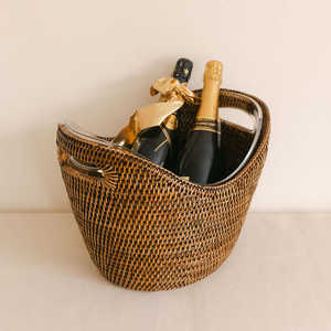 Cesta enfriadora de ratán para bebidas, set de cubetas decorativas para vino y cerveza, tinas para bebidas - Product Image 3