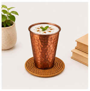 Vaso de Agua de Cobre Puro Martillado con Logotipo Personalizado, Hecho a Mano, Ayurvédico, Vaso Metálico Ecológico al por Mayor para el Hogar - Product Image 4