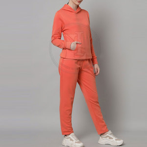High Stretch Winter Hooded Casual <b>Women</b> Tracksuit Breathable Comfort Soft Fit 100% Cotton for Sports Gym Use - Product Image 2