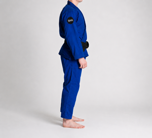 Kimono de Jiu Jitsu Brasileño Azul Personalizado, 450 GSM, Tejido Perlado, Uniforme de BJJ con Pantalones Ripstop para Entrenamiento y Competencia - Product Image 2