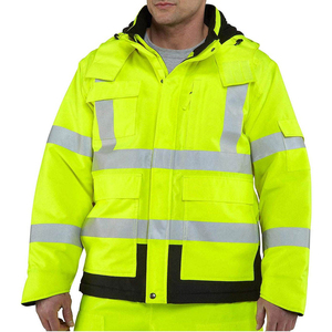 Chaqueta de Seguridad Impermeable para Hombre, Nueva Llegada, Servicio OEM, Ropa de Trabajo de Seguridad Reflectante con Cuello Alto de Lona y Logotipo Frontal - Product Image 1
