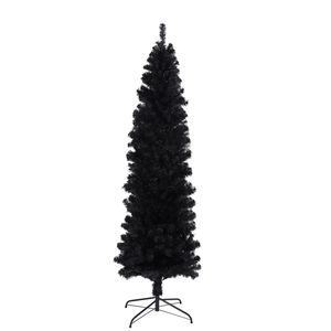 Albero di Natale Artificiale Nero Sottile da 2,3 m con Supporto in Metallo Pieghevole, Include Tutti gli Accessori Necessari - Product Image 4