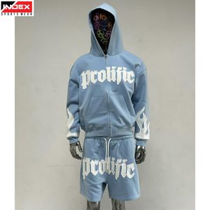 Conjunto Deportivo de Alto Rendimiento para Hombre, Sudadera con Capucha y Pantalones Cortos, Ropa Deportiva para Gimnasio, Tejido Transpirable, Chándal de Entrenamiento, Logotipo Personalizado - Product Image 1