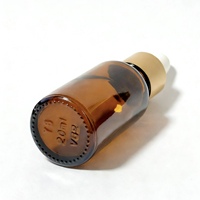 Flacon compte-gouttes de luxe en verre ambré de 20 ml avec bouchon doré pour sérum de soin, échantillon cosmétique, personnalisable avec logo – Vente en gros