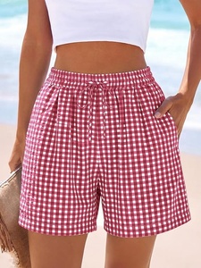 Shorts de jogging athleisure d'été pour femmes, respirants, imperméables, séchage rapide, écologiques, coupe-vent, 100% coton, unis, à fleurs et à pompons - Product Image 5