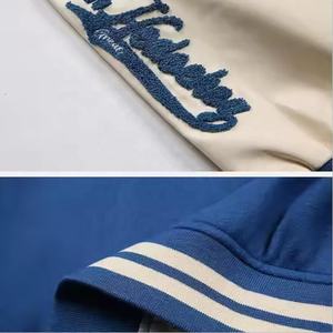 Blouson universitaire unisexe en polyester avec col montant, broderie personnalisée en chenille, style streetwear, logo personnalisé, vente en gros hiver - Product Image 3