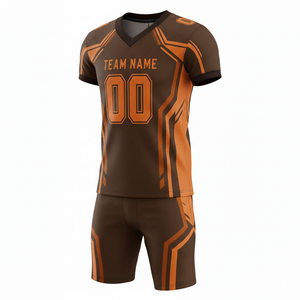Ensemble de maillot et short de football américain personnalisé, position du logo sur le devant, 100% polyester, impression sublimée, respirant, antibactérien - Product Image 3