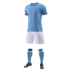 Ensemble de maillots de football pour hommes, manches courtes, col en V, impression sublimée, polyester respirant, vêtements de sport toutes saisons, nom d'équipe personnalisé - Product Image 4