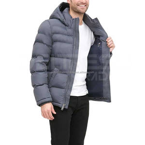 Tela de lana con soporte de diseño bordado-Precio al por mayor 2025 Chaqueta acolchada informal personalizada para hombre Última ropa de calle de invierno - Product Image 5