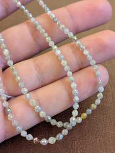 Perles de diamant blanc naturel facettées, forme baril, 2,5 - 4 mm, 15 pouces, fabrication de bijoux, vente en gros, prix de gros - Product Image 2