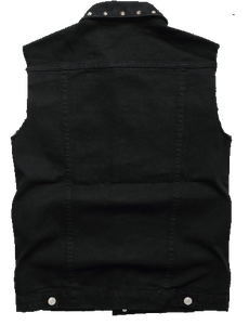 เสื้อกั๊กยีนส์ผู้ชาย SBEA IMPEX ประดับเพชร แต่งขาด ทรงเข้ารูป แห้งเร็ว ป้องกันรังสียูวี สไตล์วินเทจลำลอง สีทูโทน สำหรับฤดูใบไม้ร่วง - Product Image 2