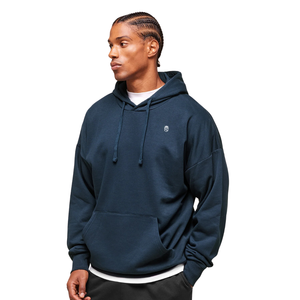 <b>Mens</b> Premium Oversized <b>Navy</b> Hoodie Heavyweight <b>Fleece</b> Pullover Sweatshirt Relaxed Fit Casual Streetwear Style - Product Image 2