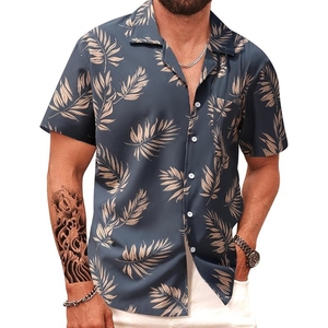 เสื้อเชิ้ตฮาวายชาย แขนสั้น สำหรับฤดูร้อน ชายหาด ลายทรอปิคอล ติดกระดุม - Product Image 1