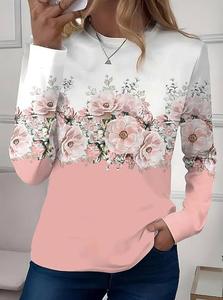 Blusa de Algodón para Mujer, Estampado Floral, Dulce, Larga, Transpirable, Casual, Verano 2026, con Estampado de Corazones, Hombros Descubiertos, con Ribete de Encaje - Product Image 2
