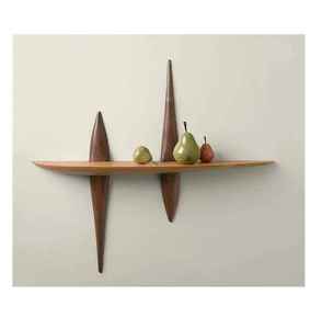 Modern Intersecting Wooden <b>Floating</b> Shelf <b>Wall</b> Mount White Multi Tier Geometric Storage Ledge Display Organizer Rack <b>Unit</b> - Product Image 4