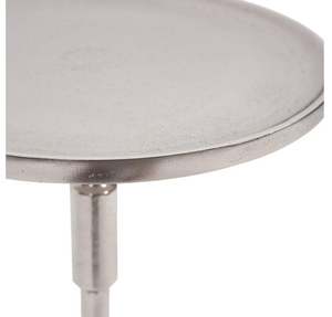 Mesa de Centro Moderna con Pedestal de Metal, Mesa Auxiliar Redonda, Tono Plateado, Duradera y Fácil de Limpiar, Muebles para Sala de Estar - Product Image 3