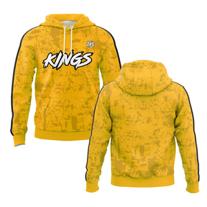 Sudadera con Capucha Transpirable Sublimada Zersia International Kings, Estampado Camuflaje Amarillo, Unisex para Adultos, Poliéster, Muestra en 7 Días - Product Image 1